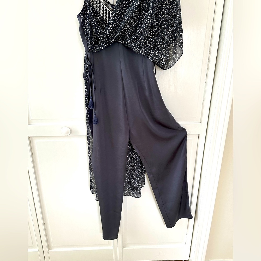 NWT Jumpsuit with Chiffon Overlay - Picture 6 of 9